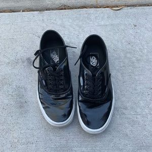 Black Patent Leather Vans